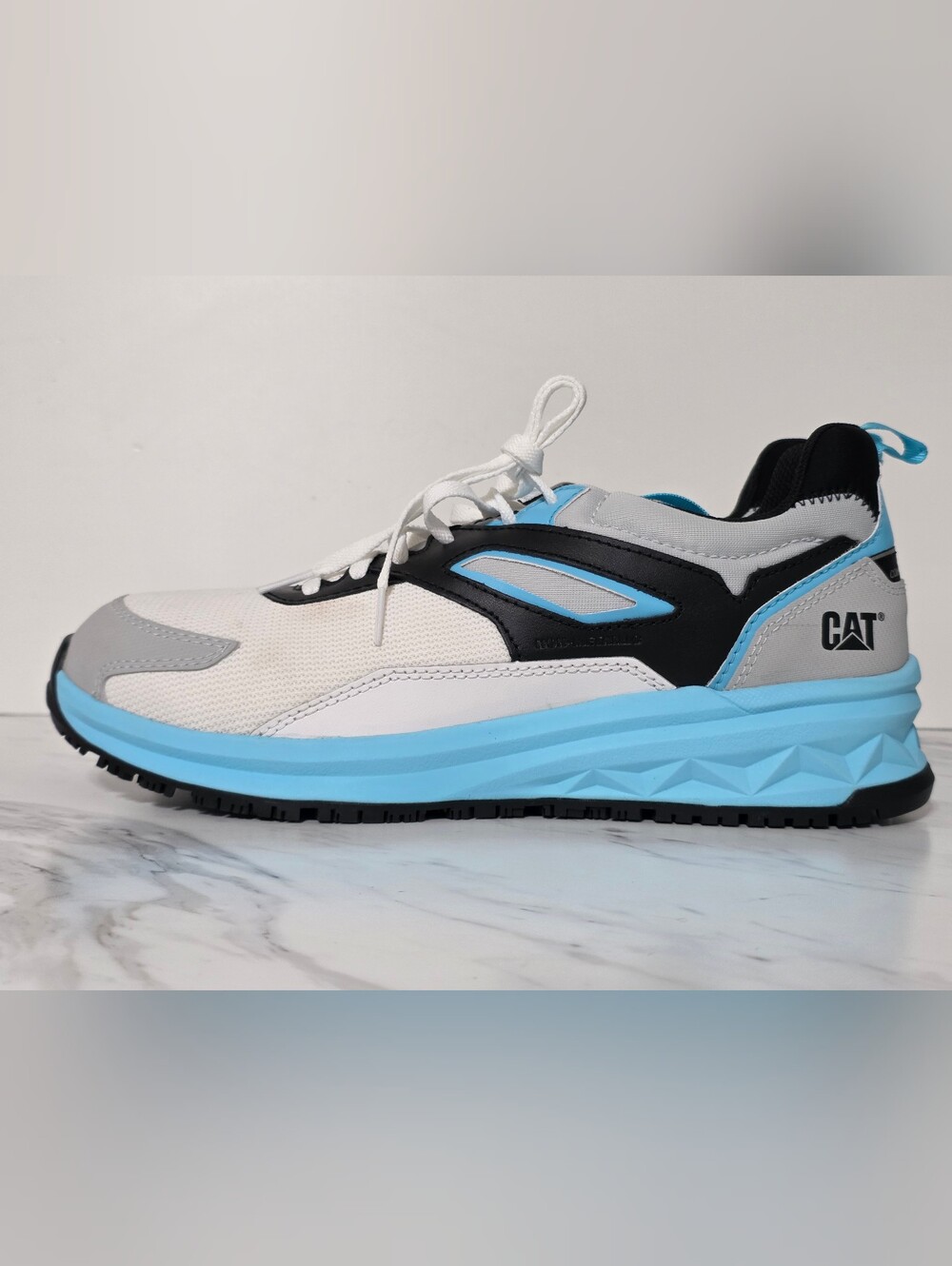 Caterpillar Men's White, Light Blue & Black Casual Sneaker